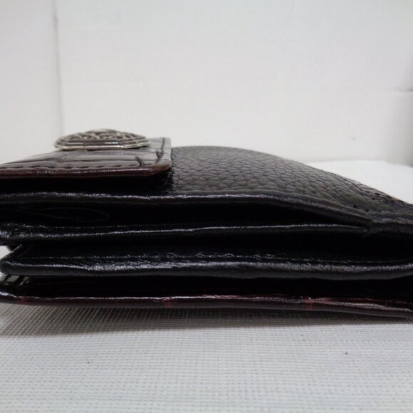 BRIGHTON Vintage Croc Embossed Wallet Snap Bifold - Picture 4 of 13